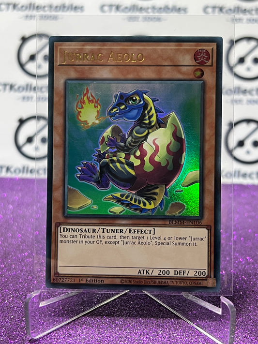 YU-GI-OH! BATTLES OF LEGEND MONSTER MAYHEM JURRAC AEOLO # BLMM-EN106 1ST EDITION CARD