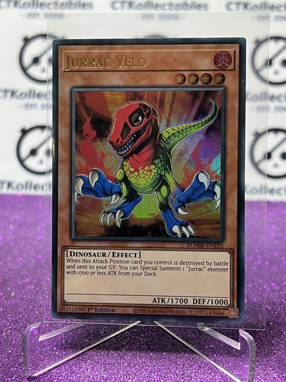 YU-GI-OH! BATTLES OF LEGEND MONSTER MAYHEM JURRAC VELO # BLMM-EN105 1ST EDITION CARD