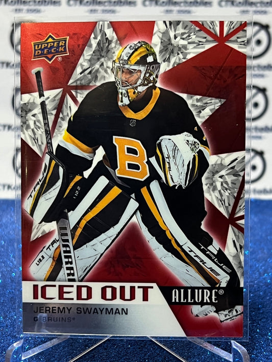 2021-22 UPPER DECK ALLURE JEREMY SWAYMAN # IO-16  ICED OUT BOSTON BRUINS HOCKEY CARD