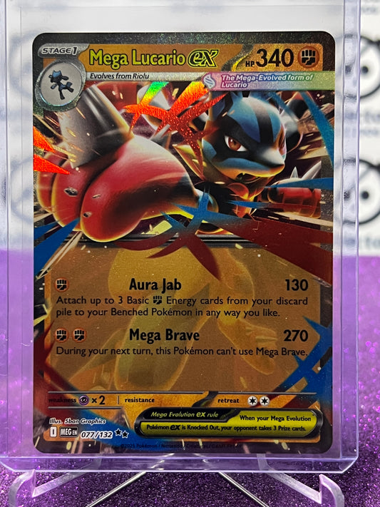 MEGA LUCARIO EX # 077/132 ULTRA RARE MEGA EVOLUTION POKEMON CARD