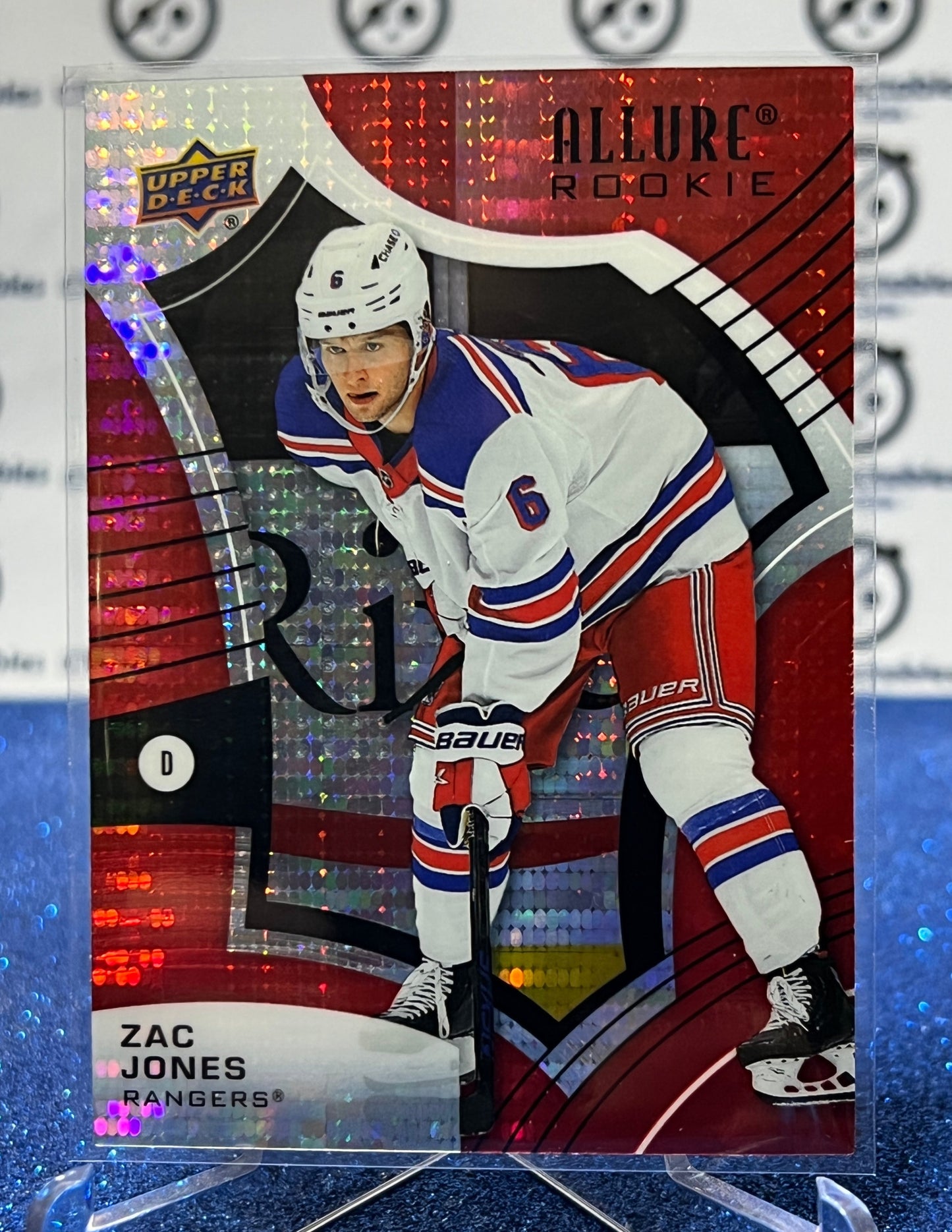 2021-22  UPPER DECK ALLURE ZAC JONES  # 139 ROOKIE RED NEW YORK RANGERS  NHL HOCKEY CARD