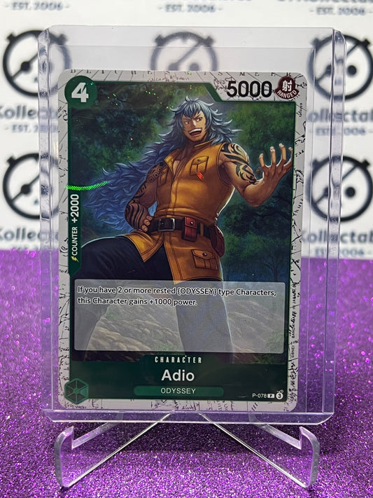 2025 ONE PIECE THE BEST V2  ADIO # P-078 PROMO  FOIL ENGLISH TRADING GAME CARD