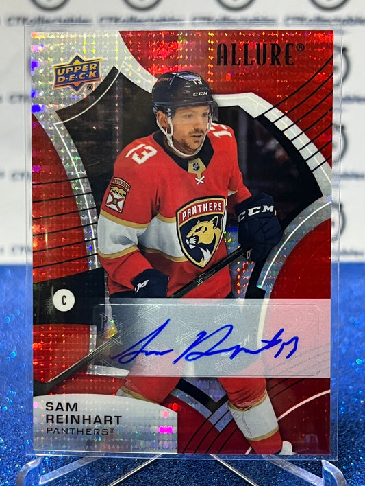 2021-22 UPPER DECK ALLURE SAM REINHART # 42 RED AUTO FLORIDA PANTHERS HOCKEY CARD