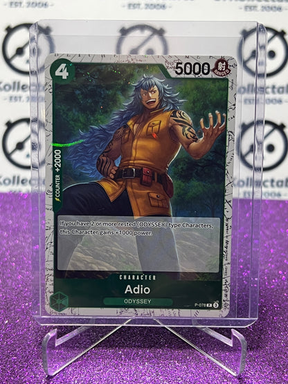 2025 ONE PIECE THE BEST V2  ADIO # P-078 PROMO  FOIL ENGLISH TRADING GAME CARD