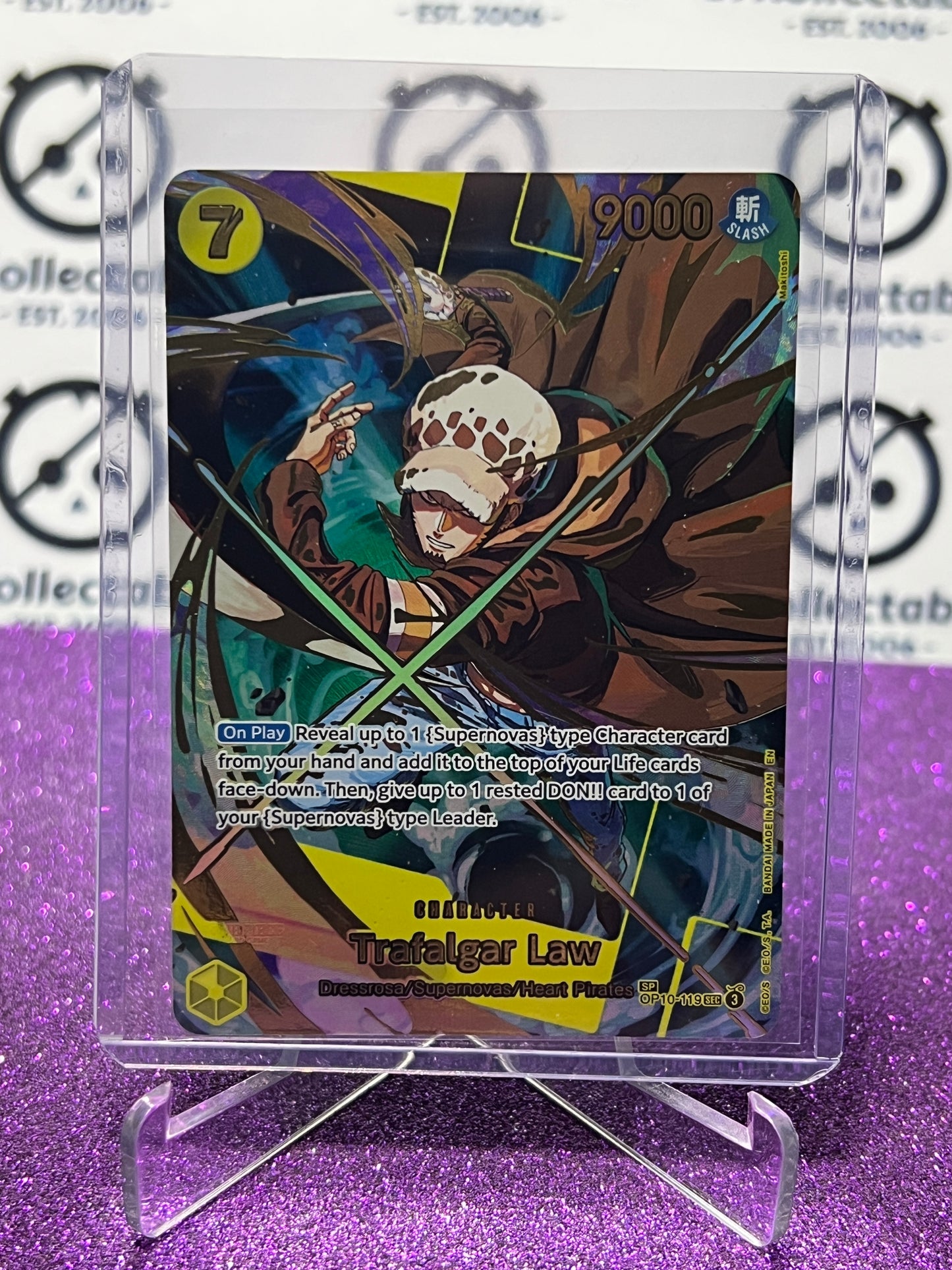 2025 ONE PIECE THE BEST V2 TRAFALGAR LAW # OP10-119 SP SEC  FOIL ENGLISH TRADING GAME CARD