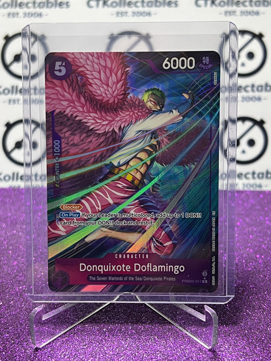2025 ONE PIECE THE BEST V2 DONQUIXOTE DOFLAMINGO # PRB02-011* RARE  FOIL ENGLISH TRADING GAME CARD