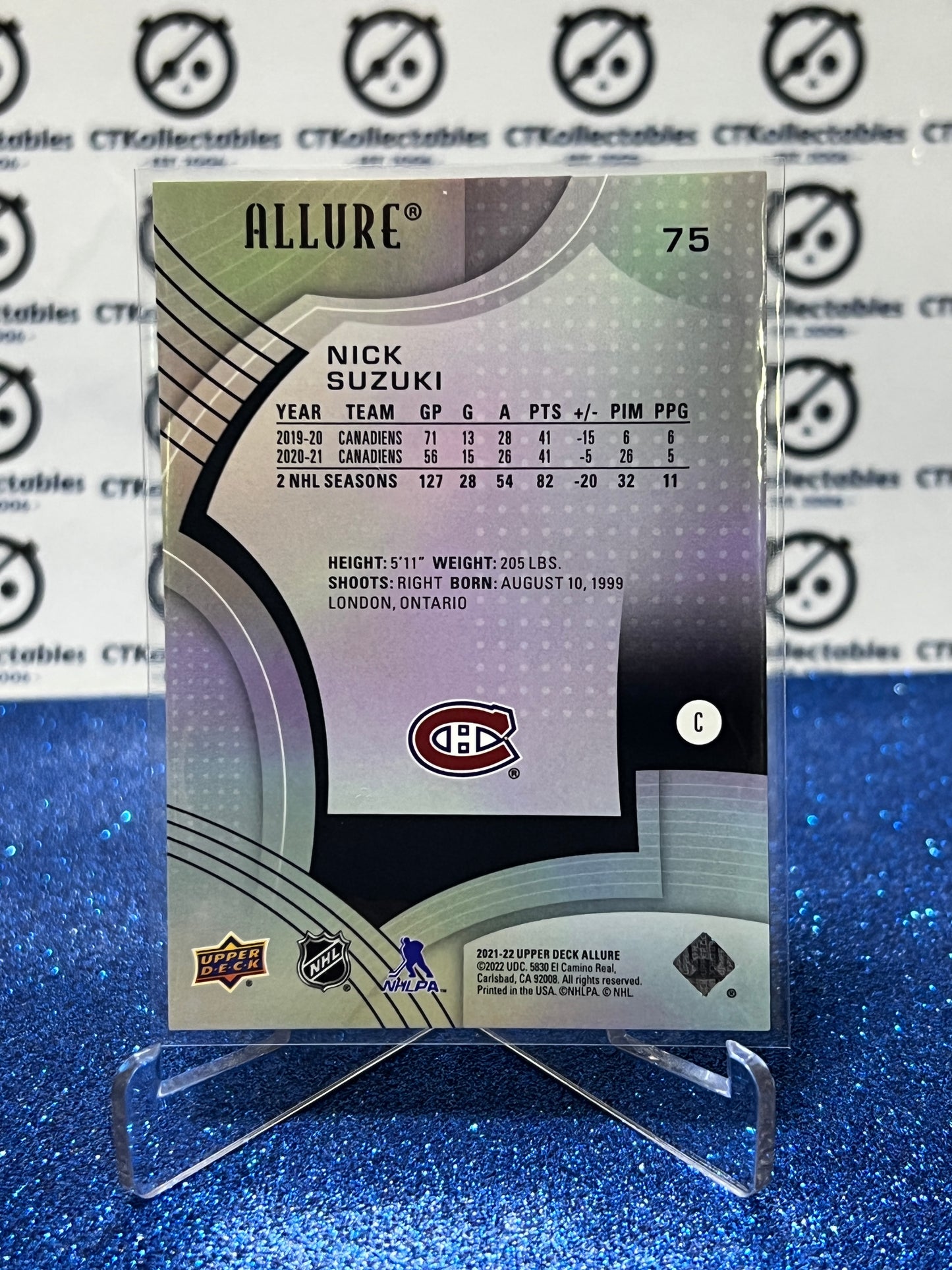 2021-22 UPPER DECK ALLURE NICK SUZUKI # 75   MONTREAL CANADIENS  HOCKEY CARD