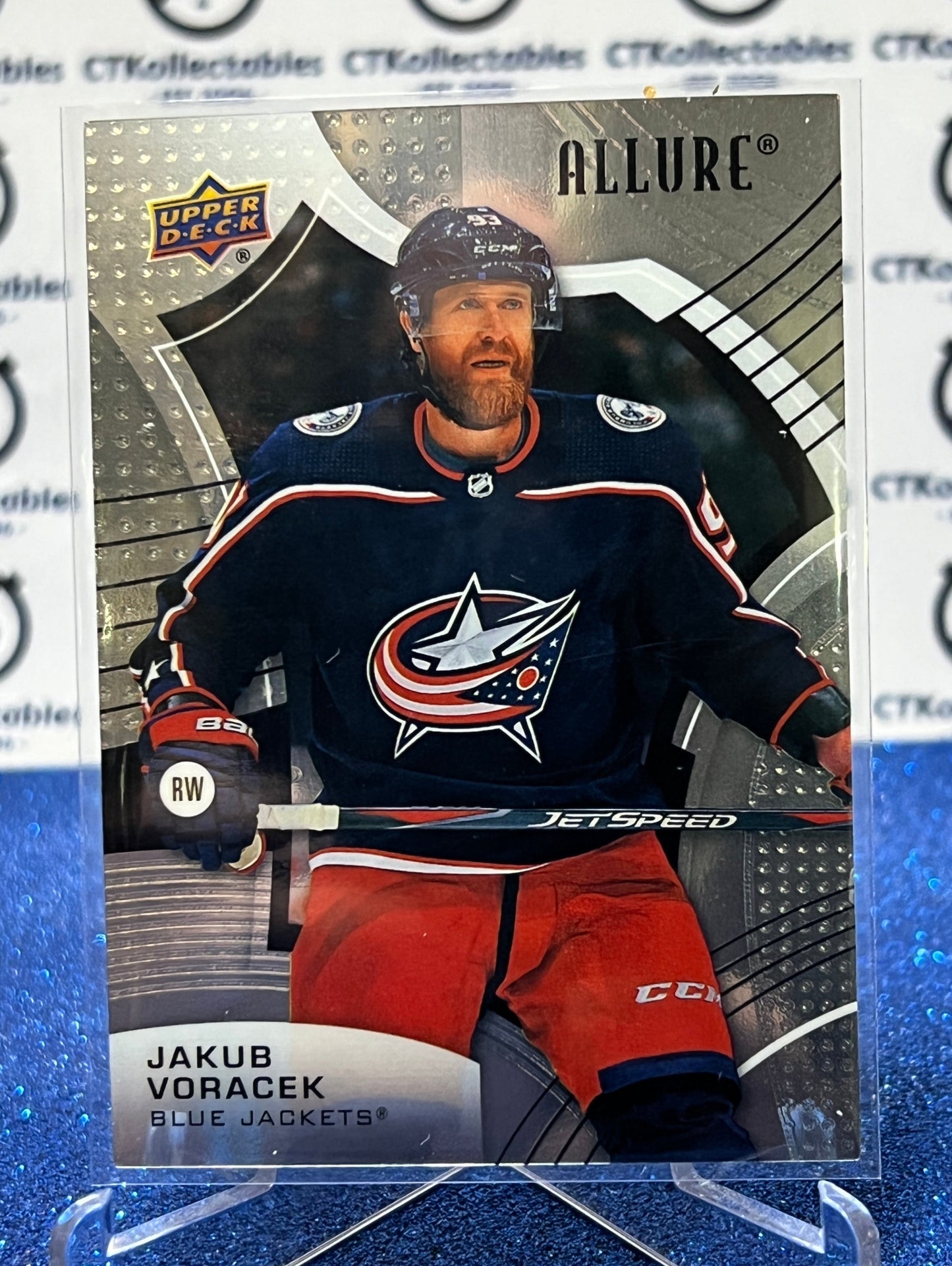 2021-22 UPPER DECK ALLURE JAKUB VORACEK # 95 BLUE JACKETS  HOCKEY CARD