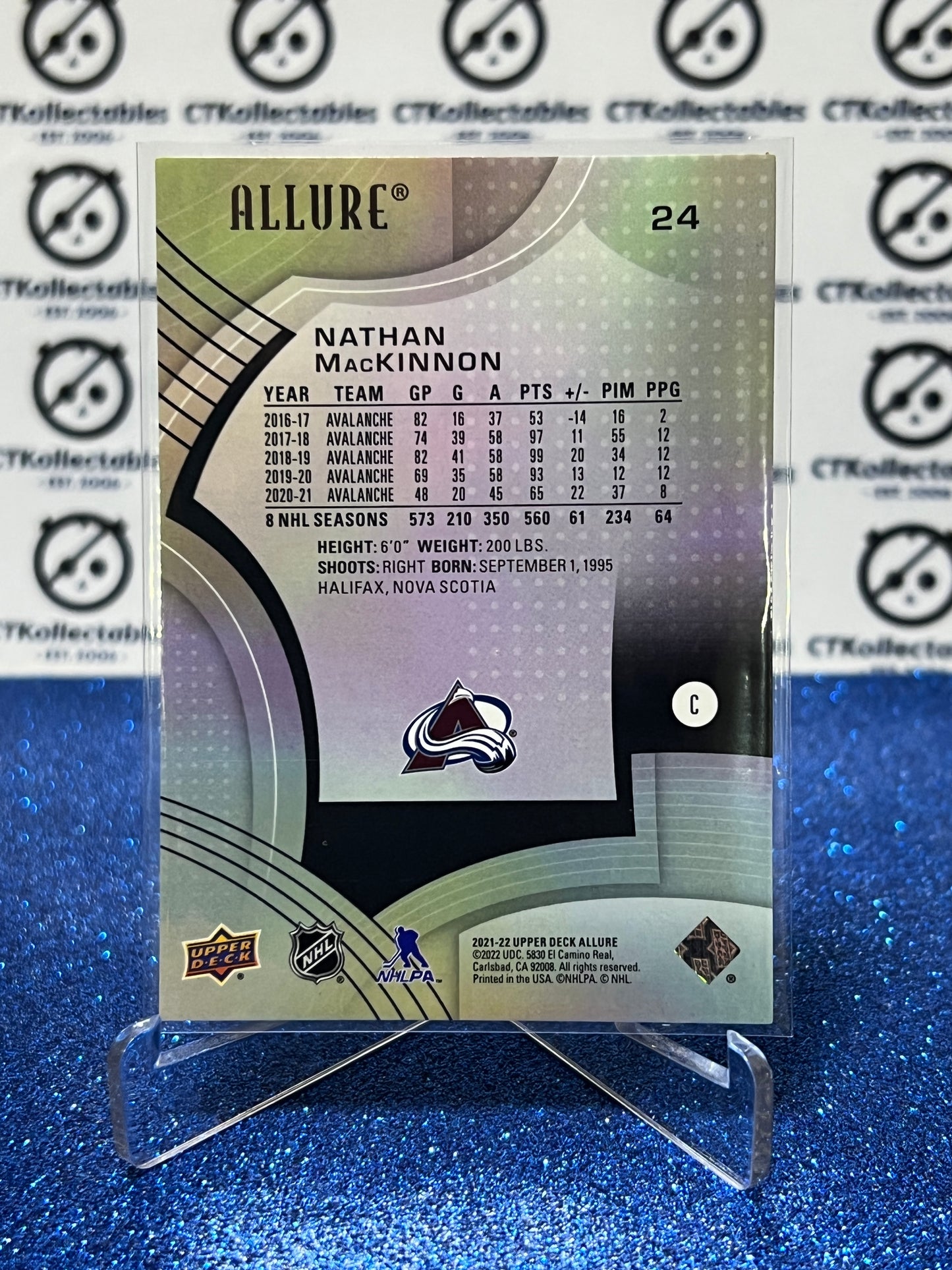 2021-22 UPPER DECK ALLURE NATHAN MACKINNON  # 24 COLORADO AVALANCHE  NHL HOCKEY TRADING CARD