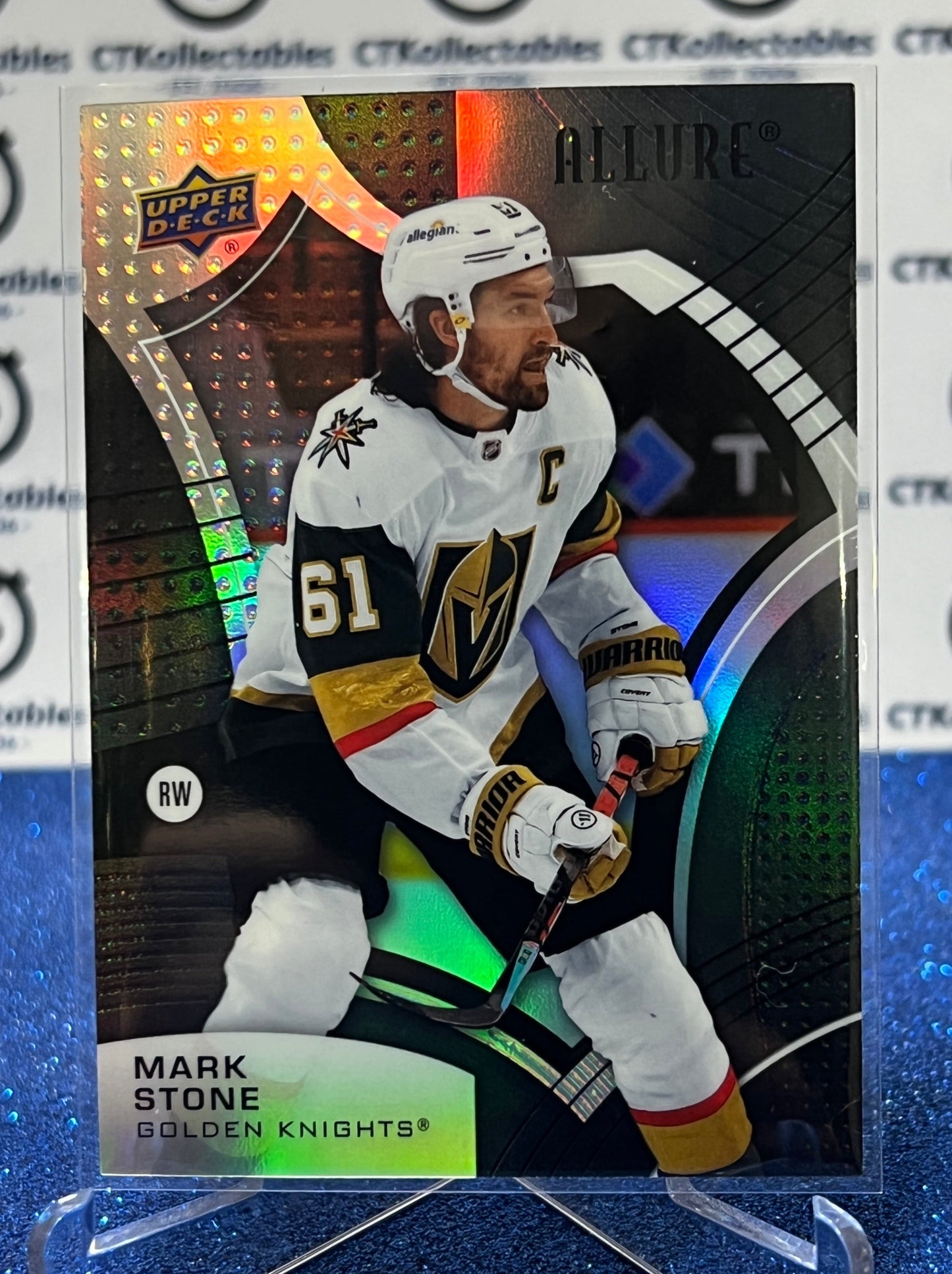 2021-22 UPPER DECK ALLURE MARK STONE # 98 BLACK RAINBOW  NHL GOLDEN KNIGHTS HOCKEY CARD