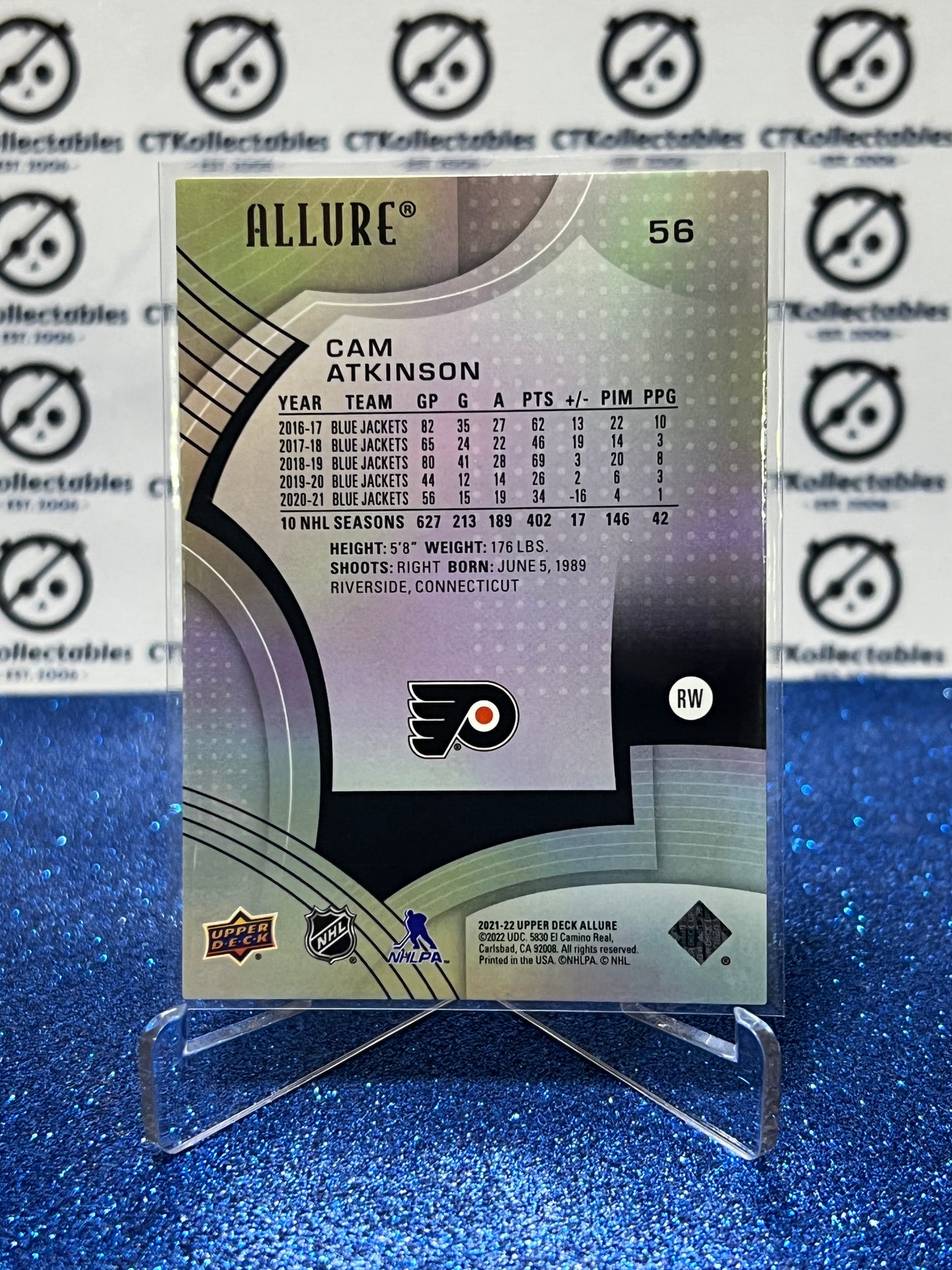 2021-22 UPPER DECK ALLURE CAM ATKINSON # 56 PHILADELPHIA FLYERS NHL HOCKEY  CARD