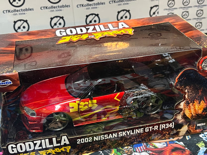 GODZILLA 2002 NISSAN SKYLINE GT-R (R34)  1/24 SCALE JADA