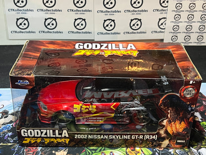 GODZILLA 2002 NISSAN SKYLINE GT-R (R34)  1/24 SCALE JADA