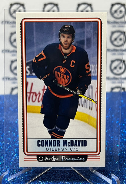 2021-22 O-PEE-CHEE CONNOR McDAVID # P-1 MINI TALLBOYS EDMONTON OILERS  NHL HOCKEY CARD