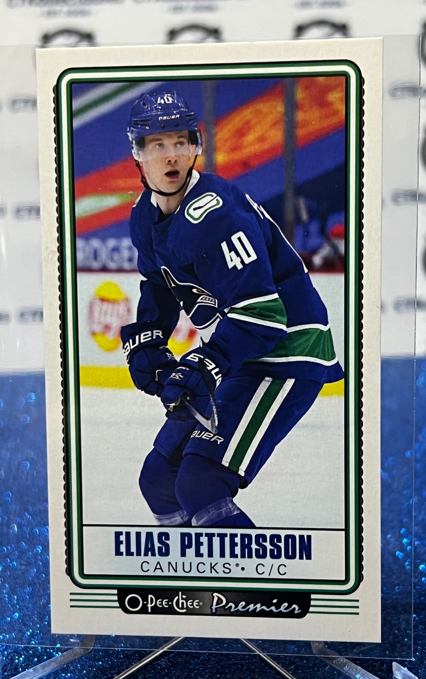 2021-22  O-PEE-CHEE PREMIERS ELLAS PETTERSSON # P-30 TALLBOYS  VANCOUVER CANUCKS NHL HOCKEY TRADING CARD