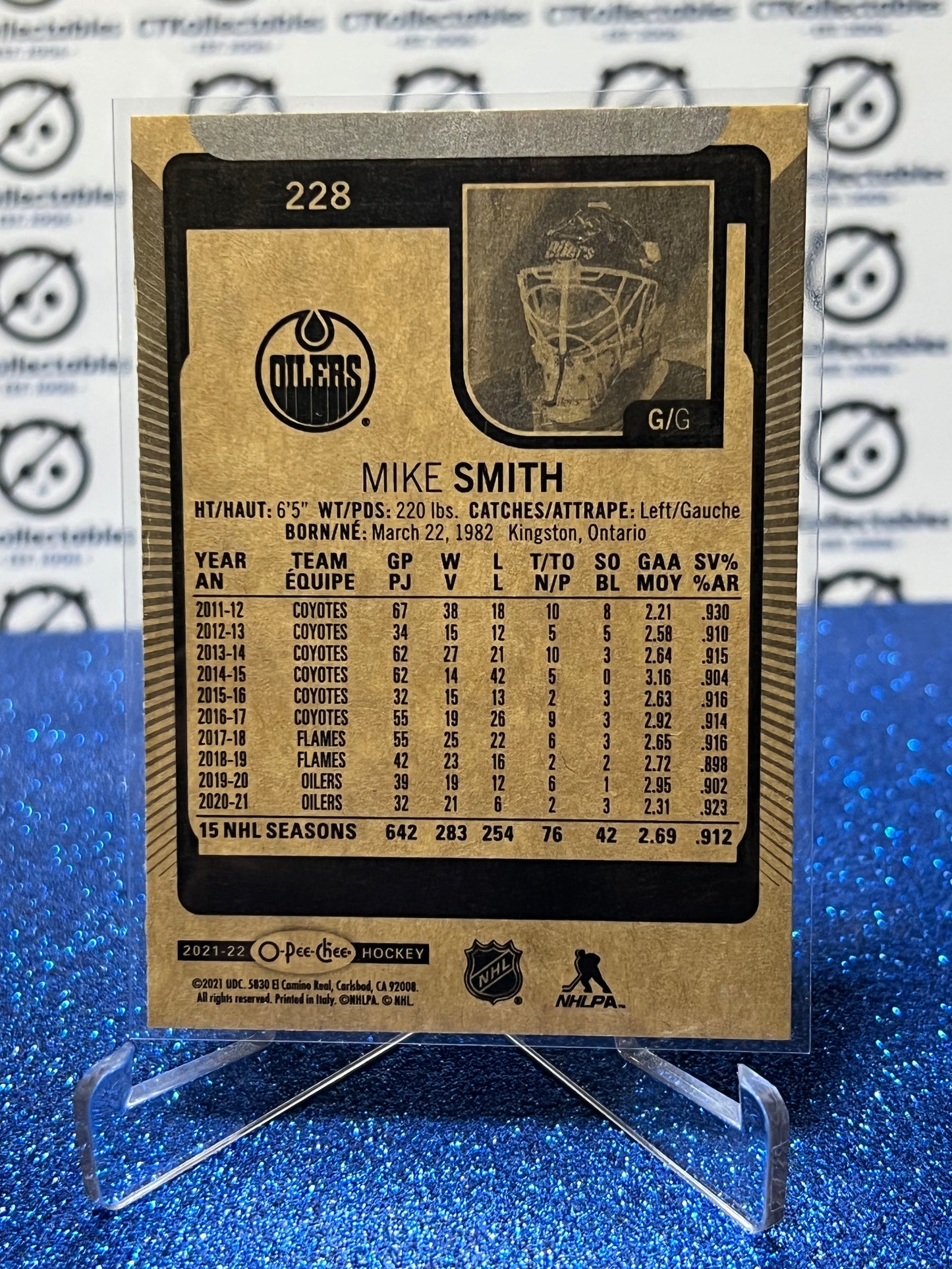 2021-22 O-PEE-CHEE MIKE SMITH # 228 EDMONTON OILERS  NHL HOCKEY CARD