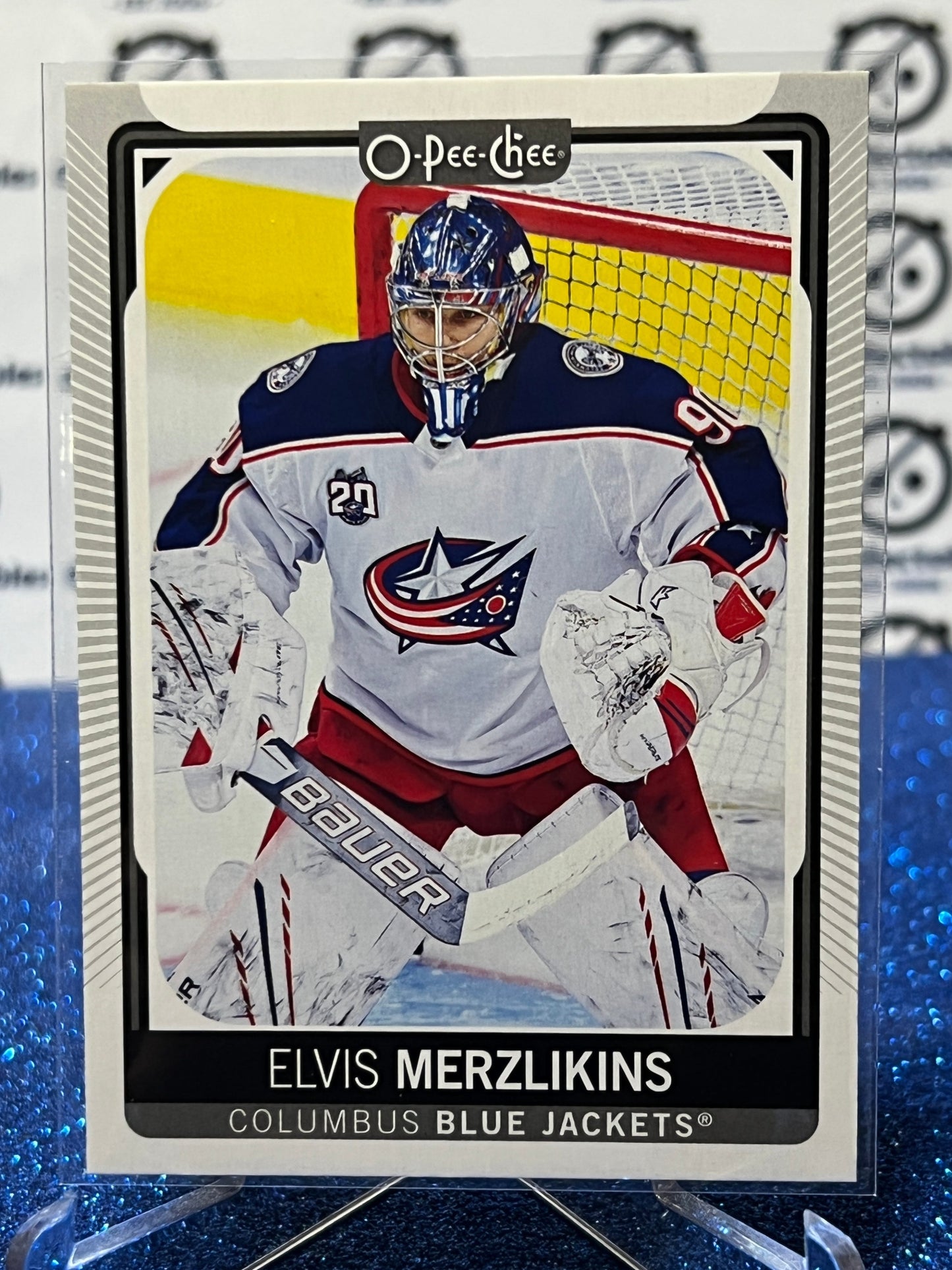 2021-22 O-PEE-CHEE ELVIS MERZLIKINS # 260 GOALTENDER COLUMBUS BLUE JACKETS HOCKEY CARD