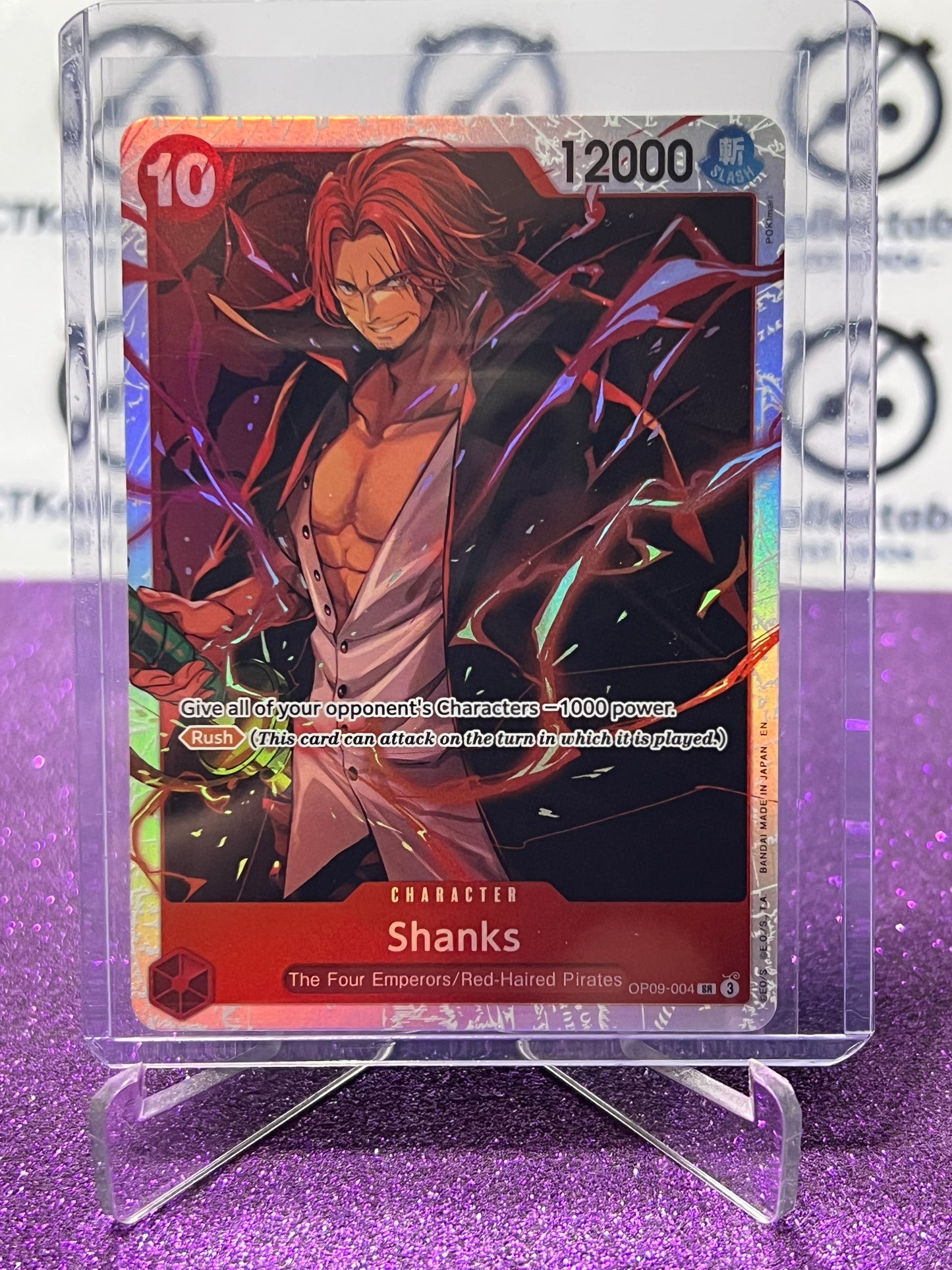 2025 ONE PIECE THE BEST V2 SHANKS # OP09-004 SR FOIL ENGLISH TRADING GAME CARD