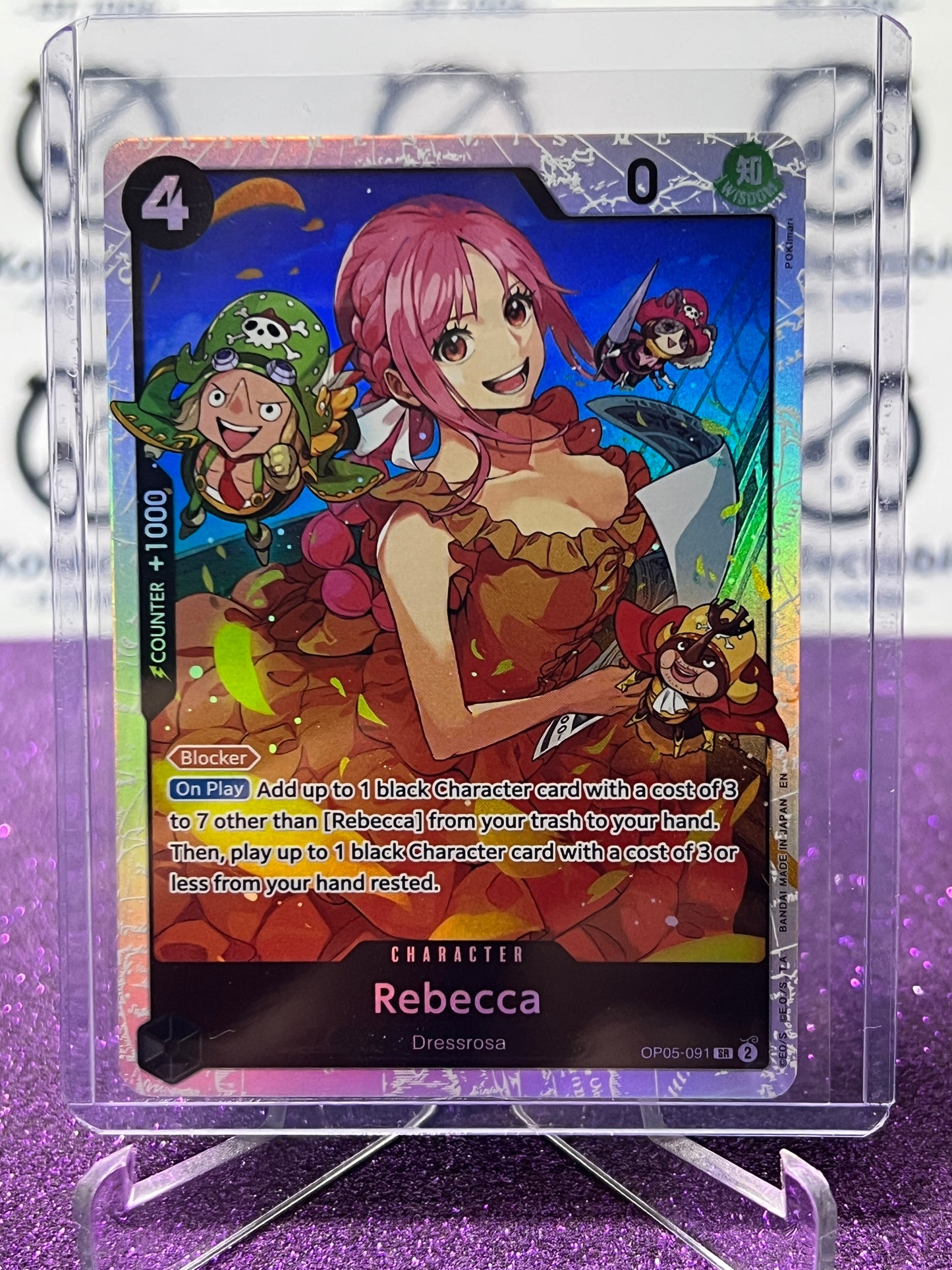2025 ONE PIECE THE BEST V2 REBECCA # OP05-091 SR FOIL ENGLISH TRADING GAME CARD