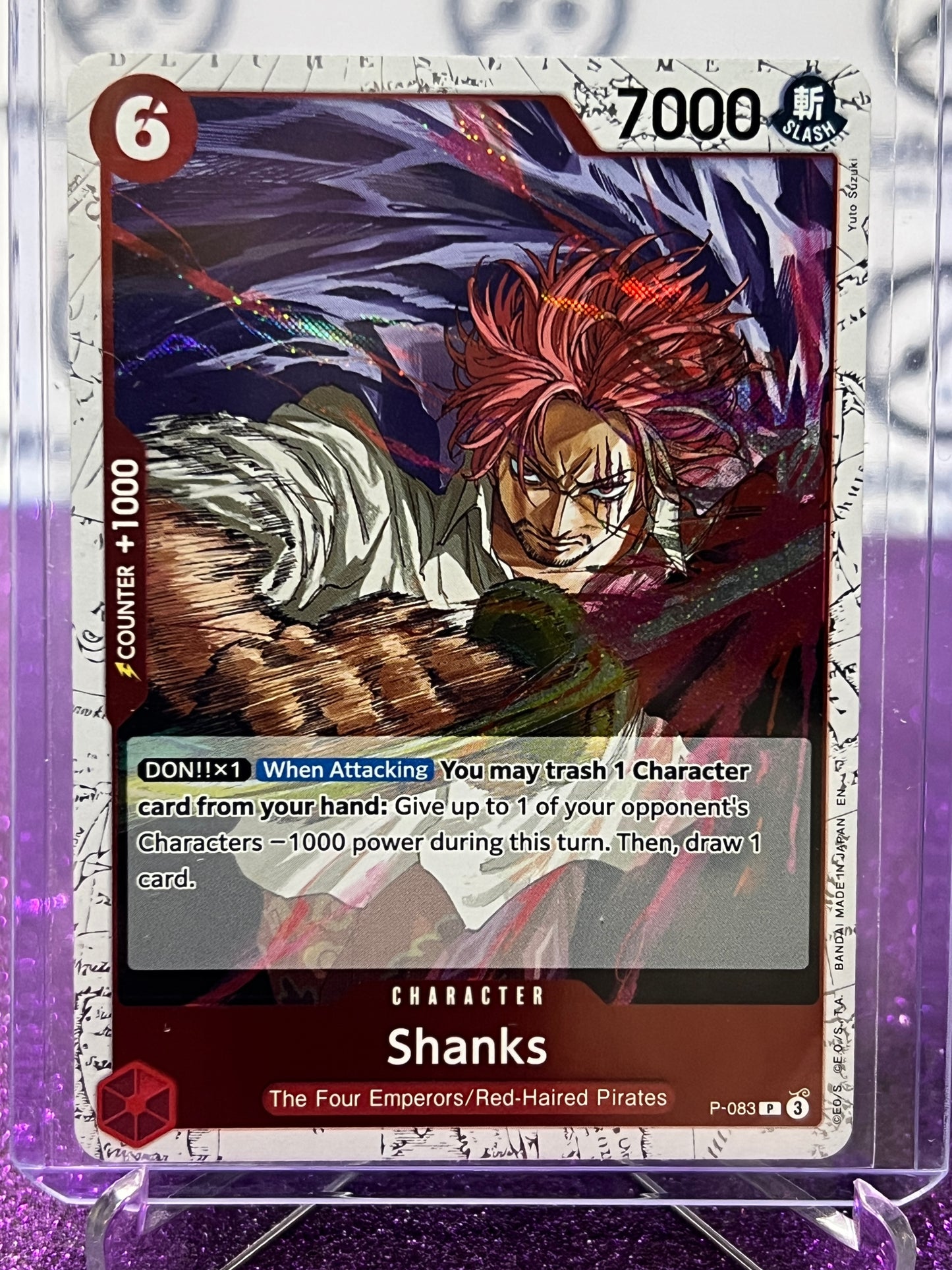 2025 ONE PIECE THE BEST V2 SHANKS # P-083 PROMO FOIL ENGLISH TRADING GAME CARD