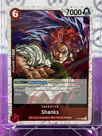 2025 ONE PIECE THE BEST V2 SHANKS # P-083 PROMO FOIL ENGLISH TRADING GAME CARD