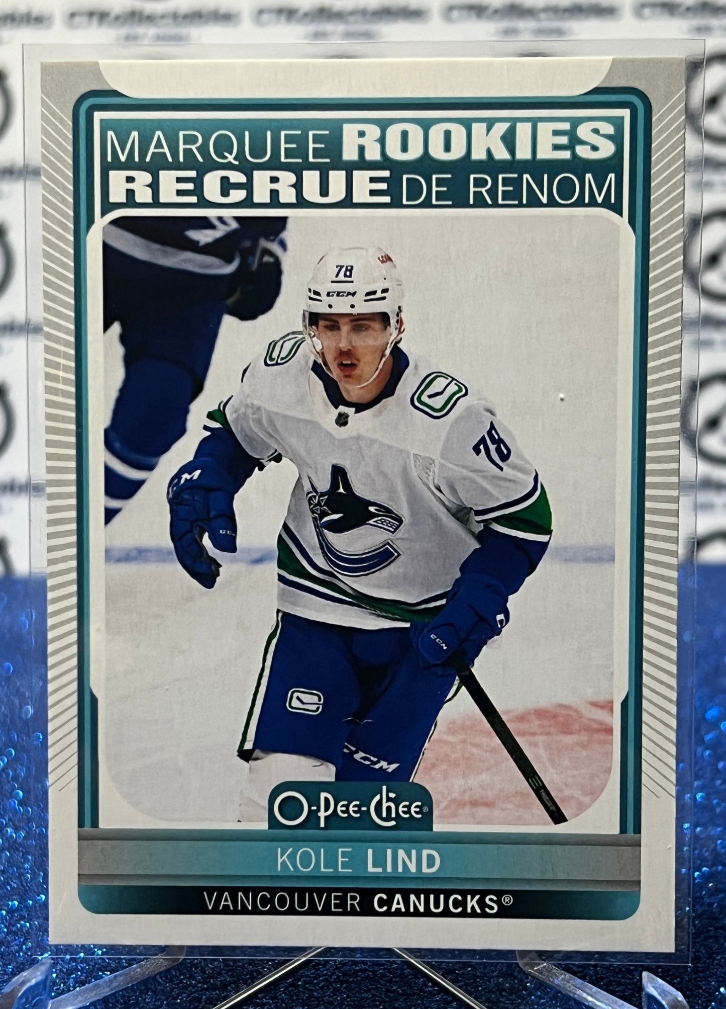 2021-22  O-PEE-CHEE KOLE LIND # 504 MARQUEE ROOKIES  VANCOUVER CANUCKS NHL HOCKEY TRADING CARD