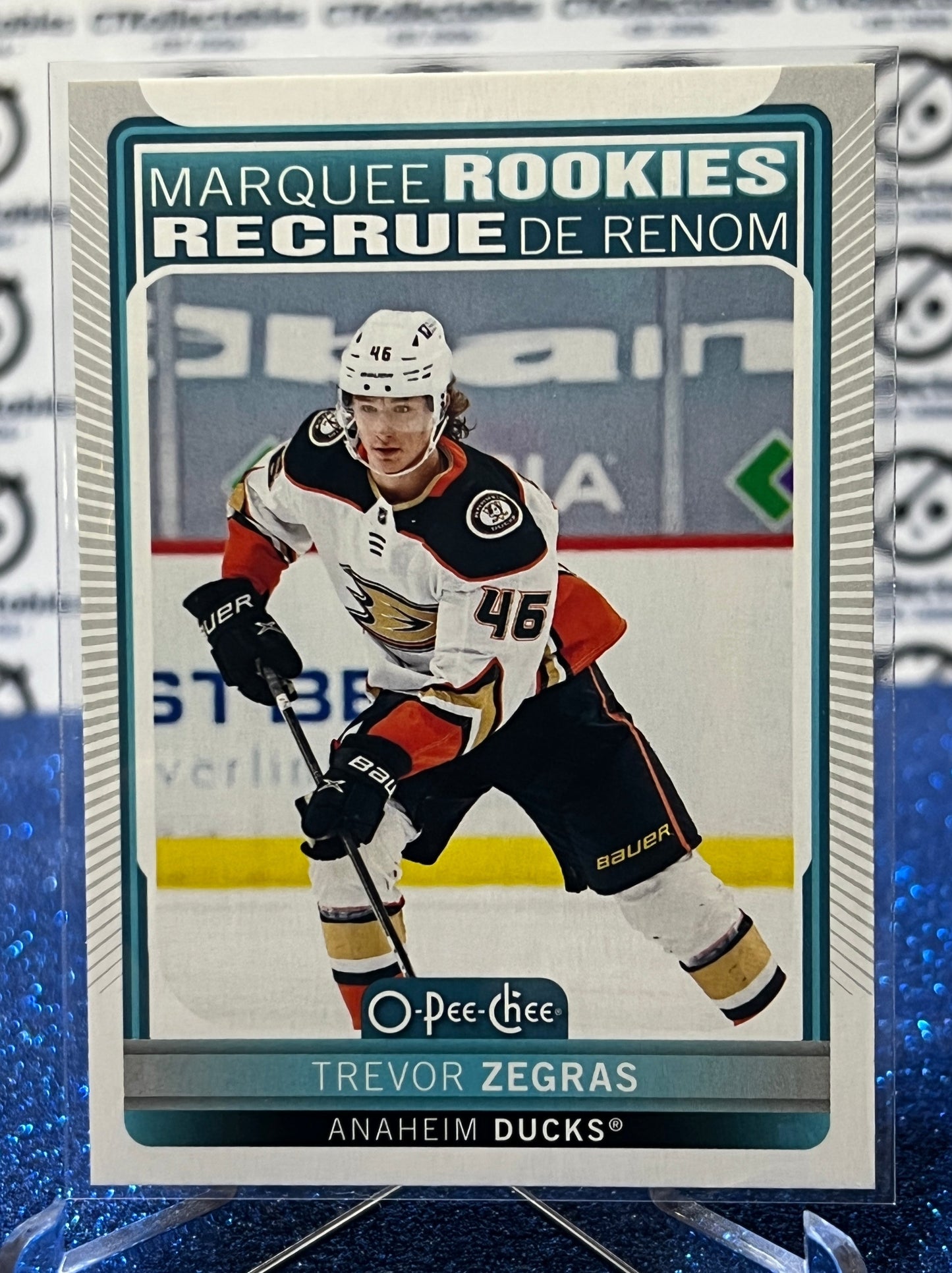 2021-22 O-PEE-CHEE TREVOR ZEGRAS # 535 MACQUEE ROOKIE ANAHEIM DUCKS HOCKEY CARD