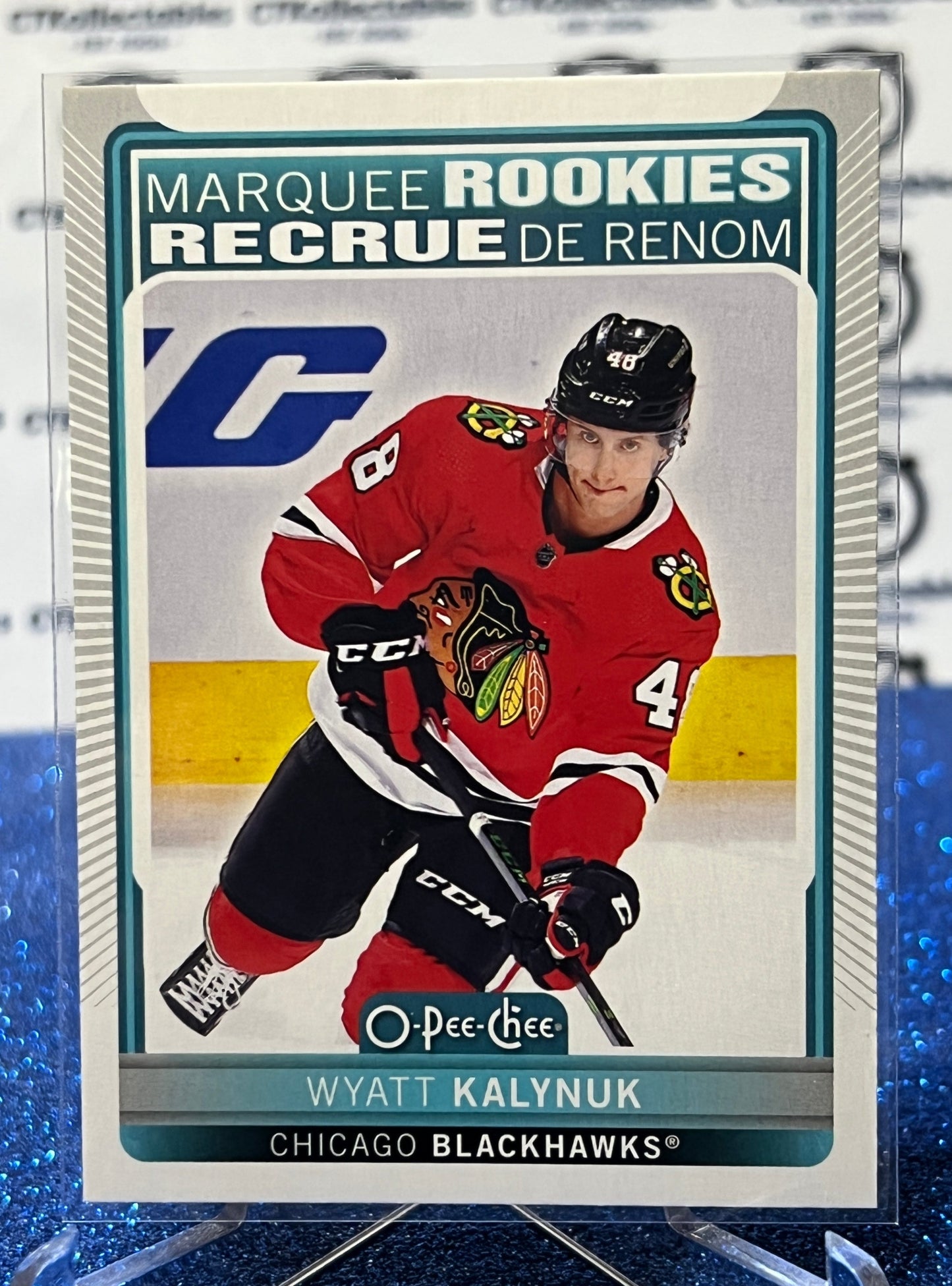 2021-22 O-PEE-CHEE WYATT KALYNUK # 523 MACQUEE ROOKIE CHICAGO BLACKHAWKS HOCKEY CARD