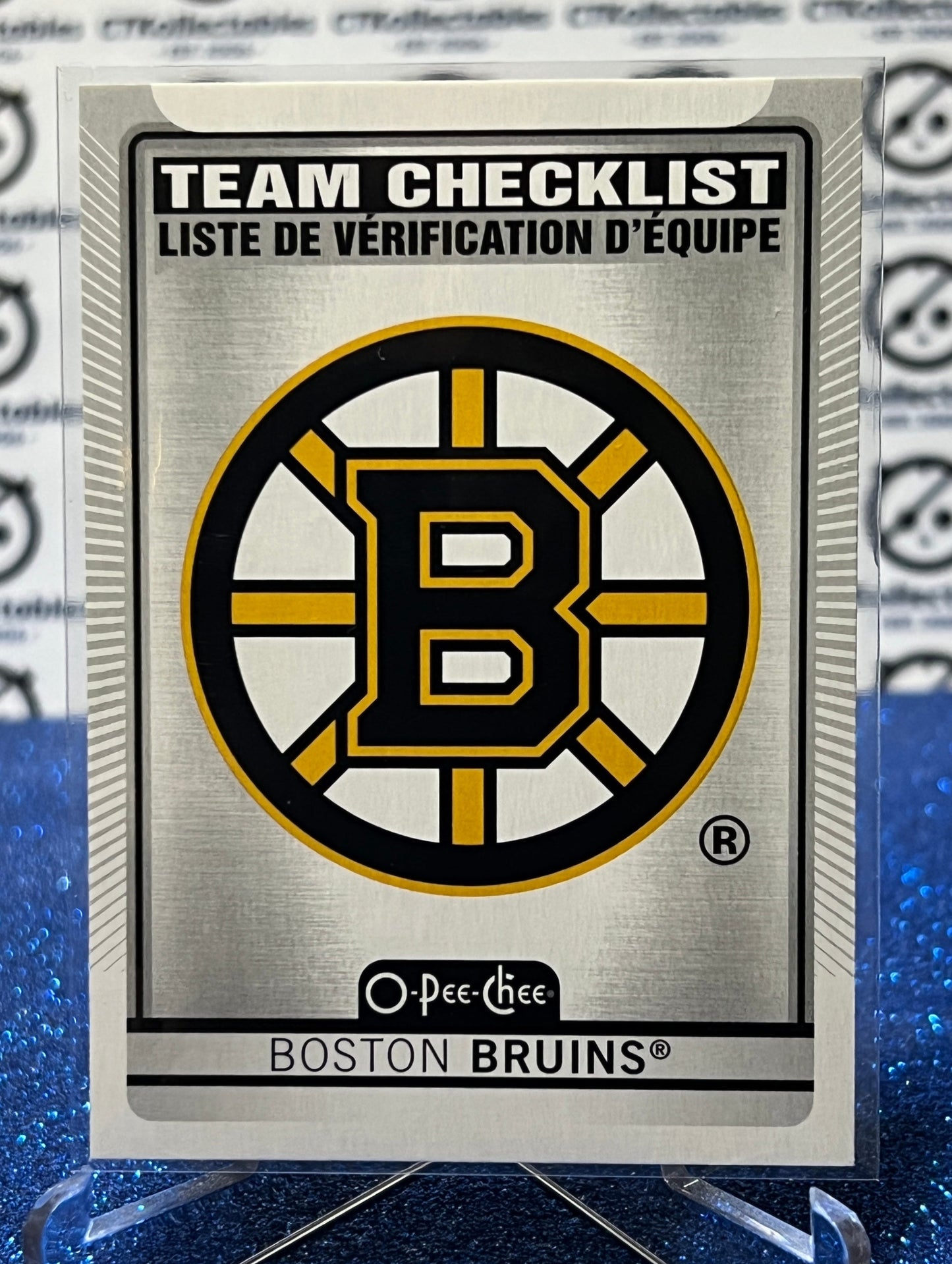 2021-22 O-PEE-CHEE TEAM CHECKLIST # 553 BOSTON BRUINS HOCKEY CARD