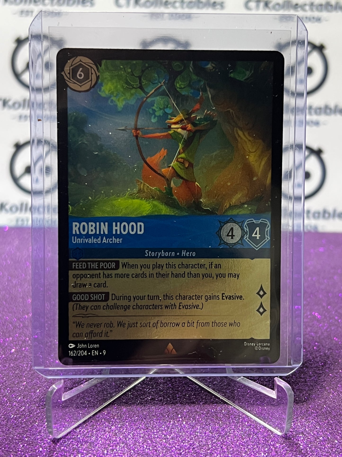 2025 DISNEY LORCANA FABLED ROBIN HOOD  162/204 RARE COLD FOIL