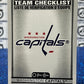 2021-22 O-PEE-CHEE TEAM CHECKLIST # 580 WASHINGTON CAPITALS HOCKEY CARD