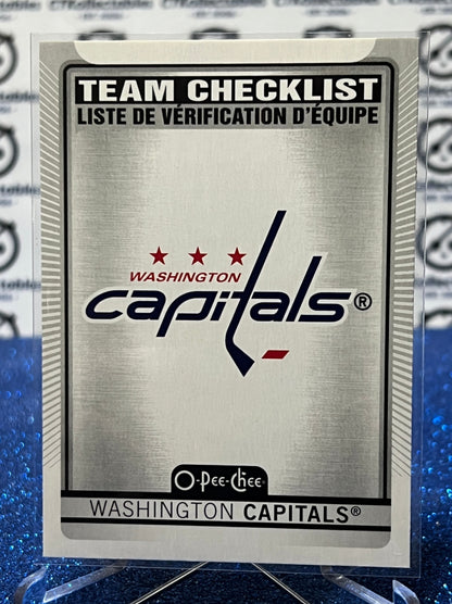 2021-22 O-PEE-CHEE TEAM CHECKLIST # 580 WASHINGTON CAPITALS HOCKEY CARD