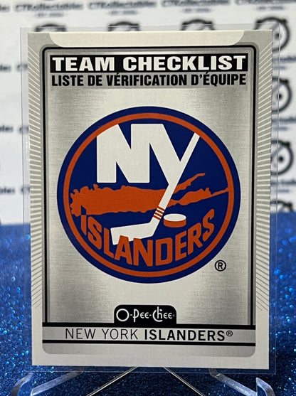2021-22 O-PEE-CHEE TEAM CHECKLIST # 569 NEW YORK ISLANDERS HOCKEY CARD