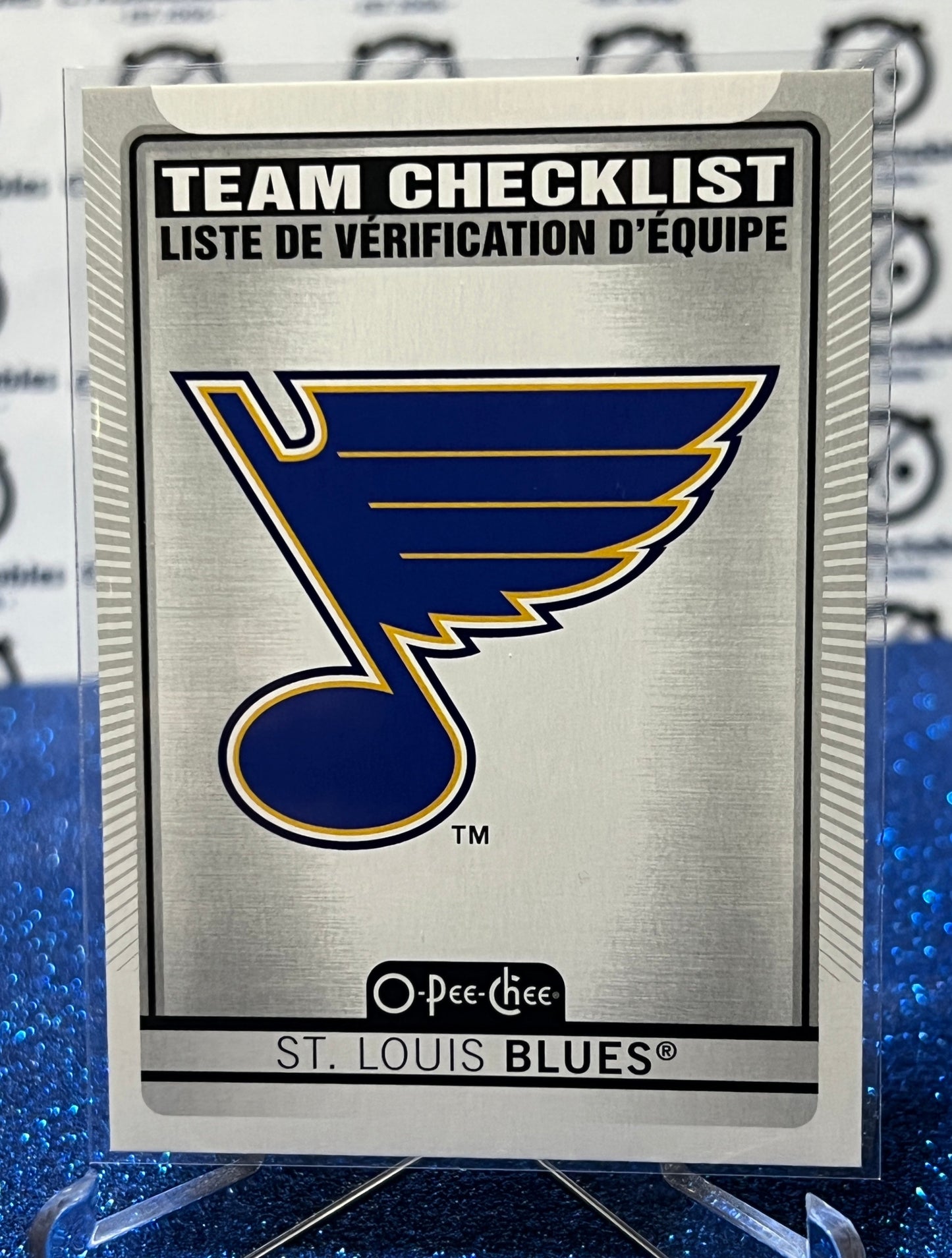 2021-22 O-PEE-CHEE TEAM CHECKLIST # 575 ST. LOUIS BLUES NHL HOCKEY CARD