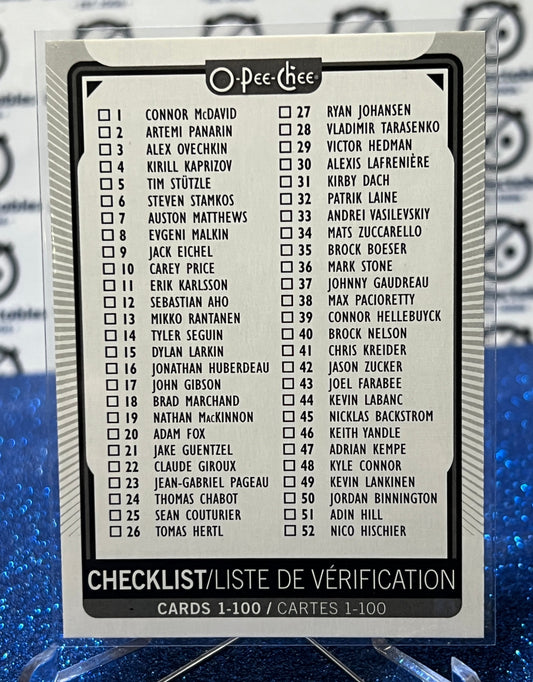 2021-22 O-PEE-CHEE TEAM CHECKLIST # 100  NHL HOCKEY CARD