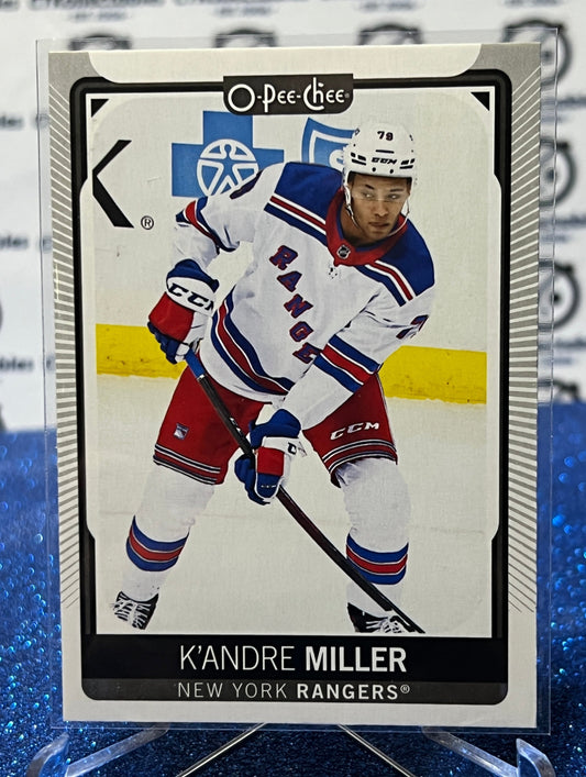 2021-22  O-PEE-CHEE K'ANDRE MILLER  # 297 ROOKIE NEW YORK RANGERS  NHL HOCKEY CARD