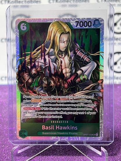 2025 ONE PIECE THE BEST V2 BASIL HAWKINS # OP07-029 SR FOIL ENGLISH TRADING GAME CARD