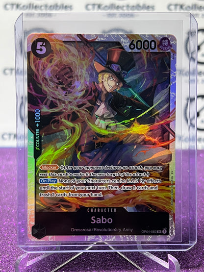 2025 ONE PIECE THE BEST V2 SABO # OP04-083 SR FOIL ENGLISH TRADING GAME CARD