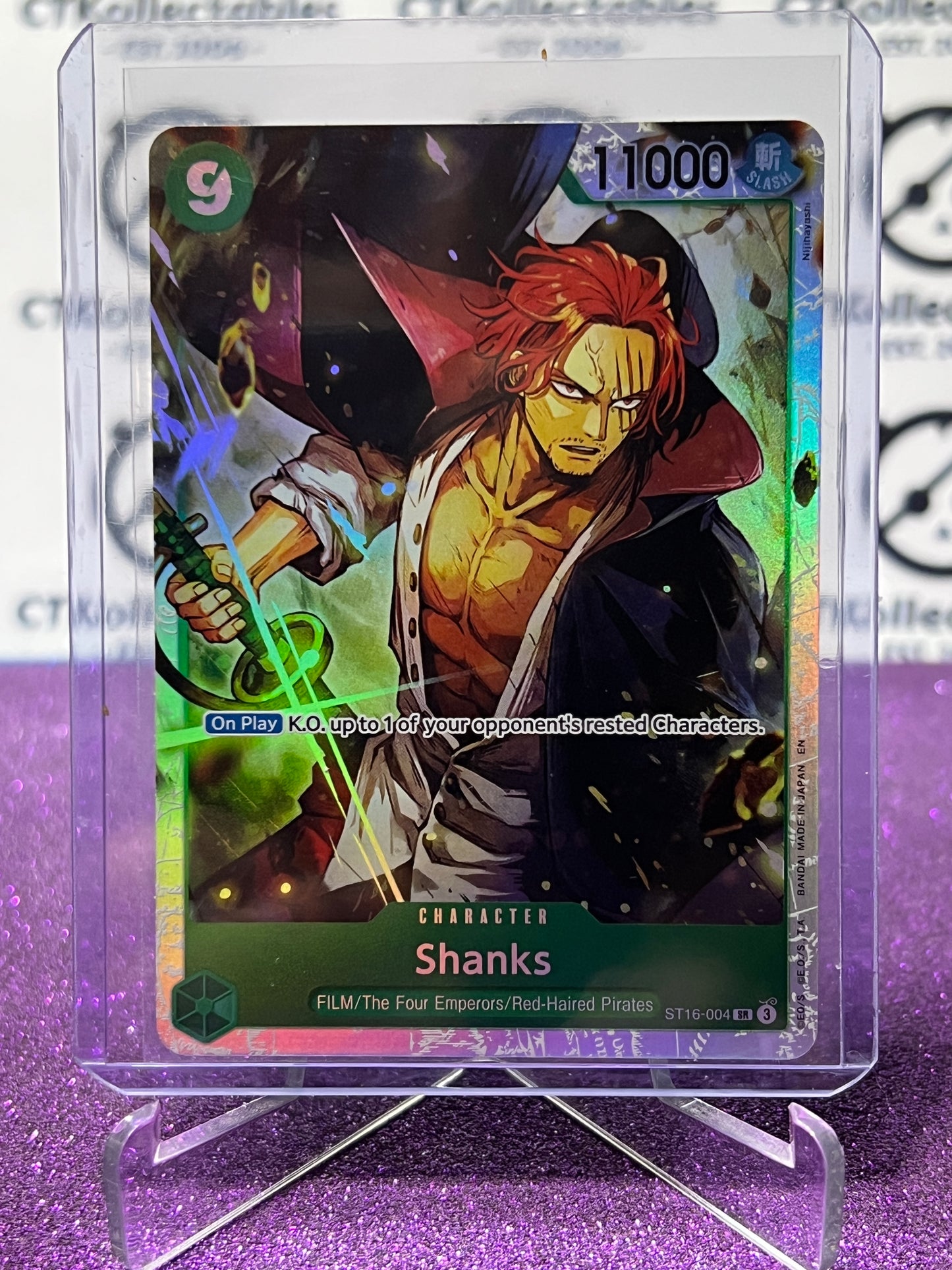 2025 ONE PIECE THE BEST V2 SHANKS # ST16-004 SR FOIL ENGLISH TRADING GAME CARD