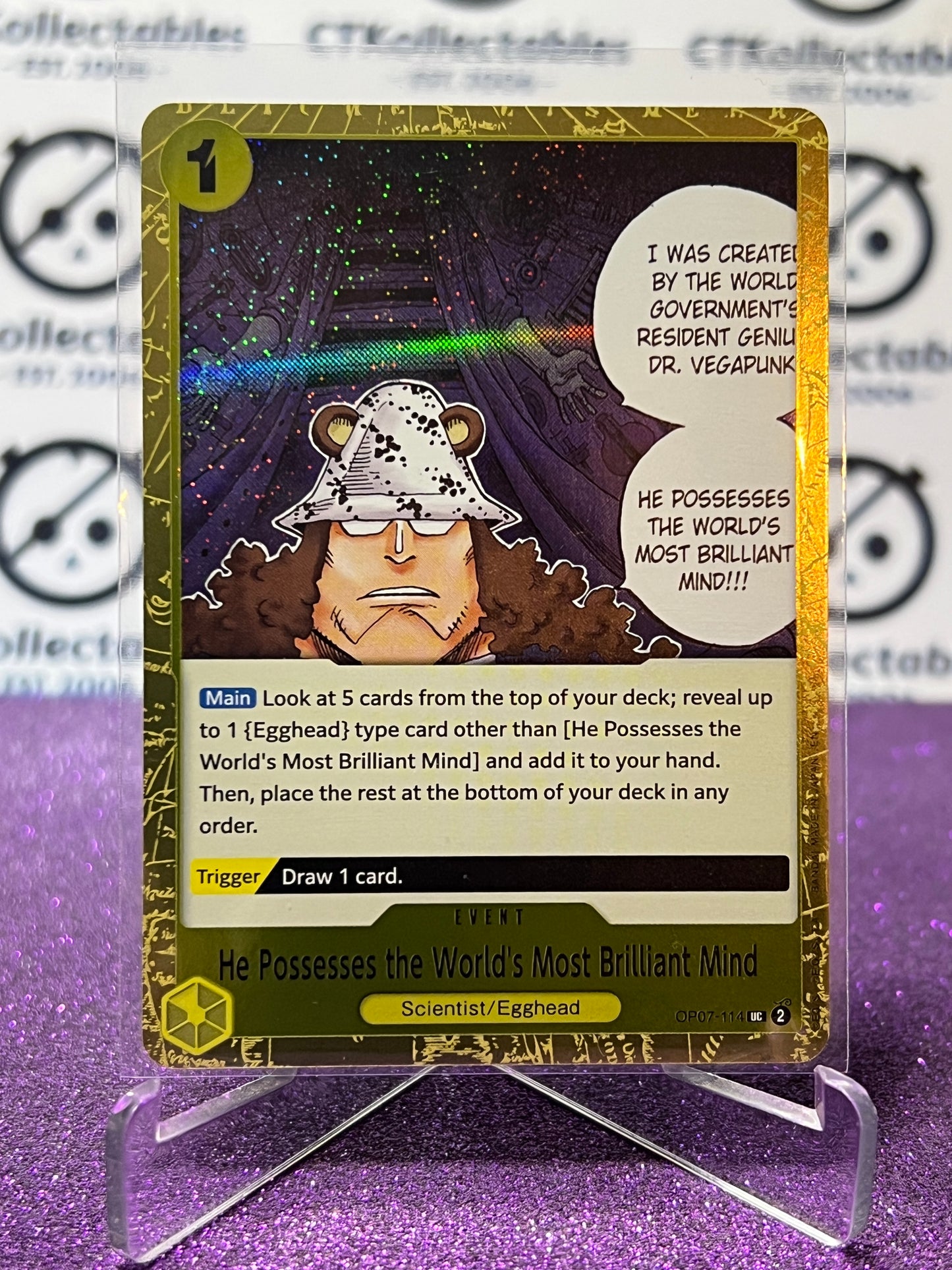 2025 ONE PIECE THE BEST V2 HE POSSESSES THE WORLD'S MOST BRILLIANT MIND # OP07-114 UC FOIL ENGLISH TRADING GAME CARD