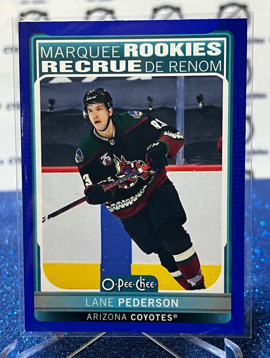 2021-22 O-PEE-CHEE LANE PEDERSON # 503 MARQUEE ROOKIE BLUE ARIZONA COYOTES NHL HOCKEY CARD