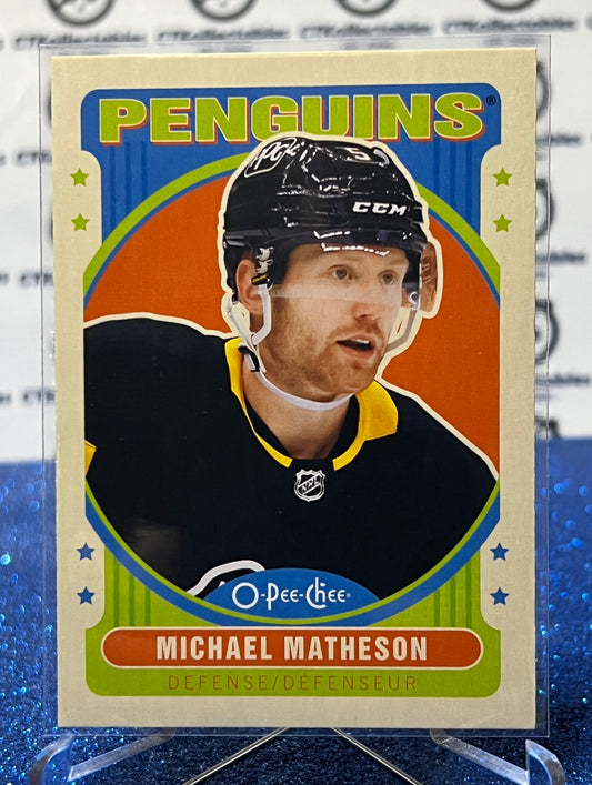 2021-22 O-PEE-CHEE MICHAEL MATHESON # 440 RETRO PITTSBURGH PENGUINS  NHL HOCKEY CARD