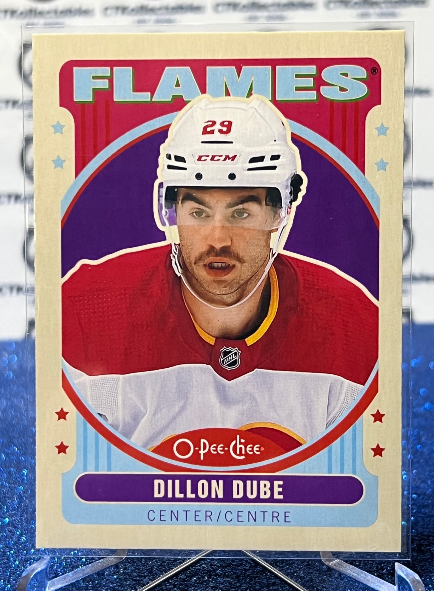 2021-22 O-PEE-CHEE DILLON DUBE # 105 RETRO CALGARY FLAMES NHL HOCKEY CARD