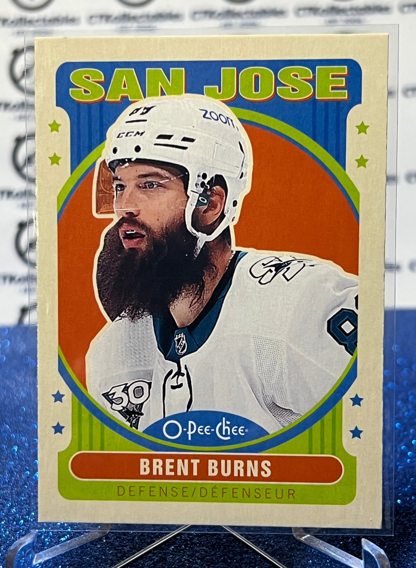 2021-22 O-PEE-CHEE BRENT BURNS # 408 RETRO SAN JOSE SHARKS NHL HOCKEY CARD