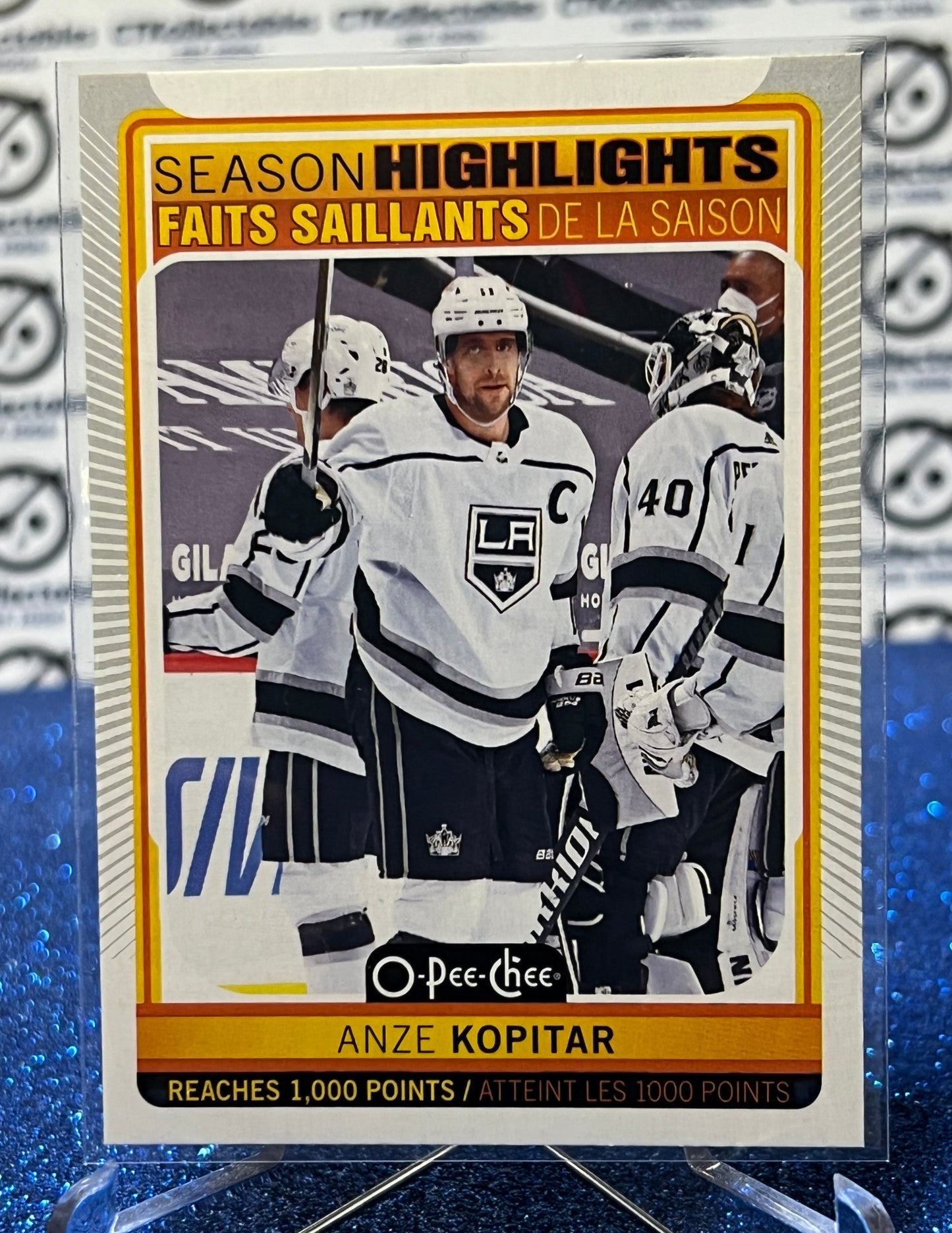 2021-22 O-PEE-CHEE ANZE KOPITAR # 597 SEASON HIGHLIGHTS LA KINGS NHL HOCKEY CARD