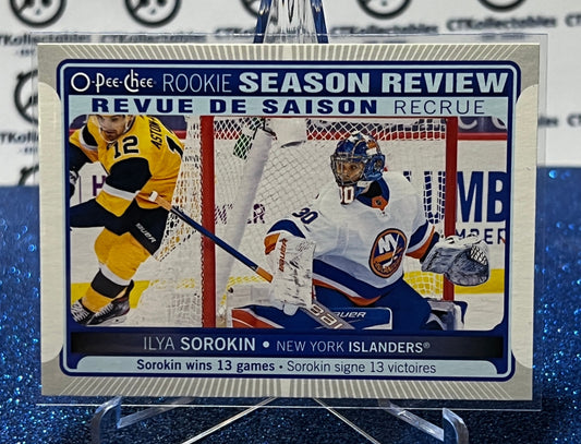 2021-22 O-PEE-CHEE ILYA SOROKIN # 544 SEASON REVIEW NEW YORK ISLANDERS NHL HOCKEY CARD