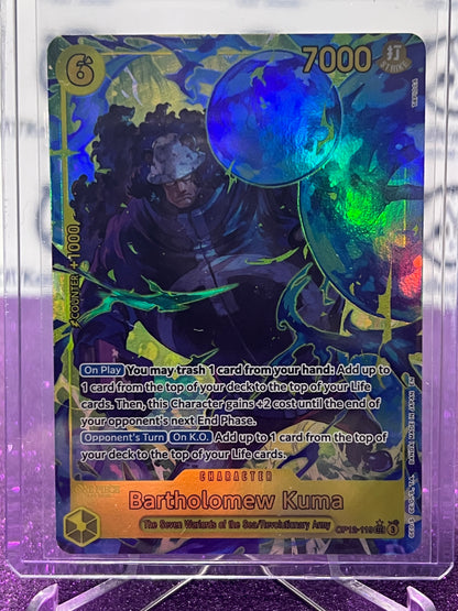 2025 ONE PIECE THE BEST V2 BARTHOLOMEW KUMA # OP12-119 SEC* FOIL ENGLISH TRADING GAME CARD