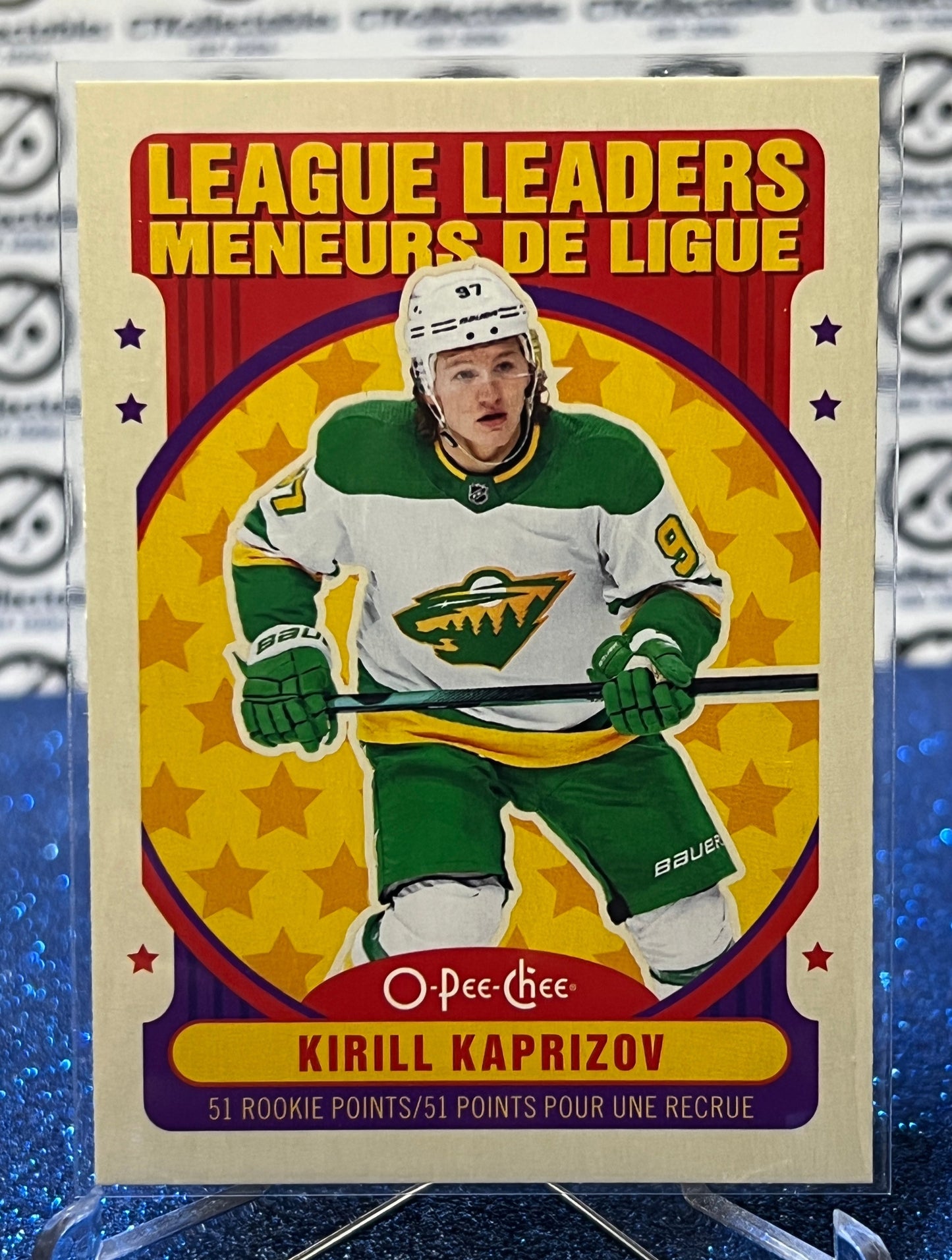 2021-22  O-PEE-CHEE KIRILL KAPRIZOV # 590 LEAGUE LEADERS MINNESOTA WILD HOCKEY CARD