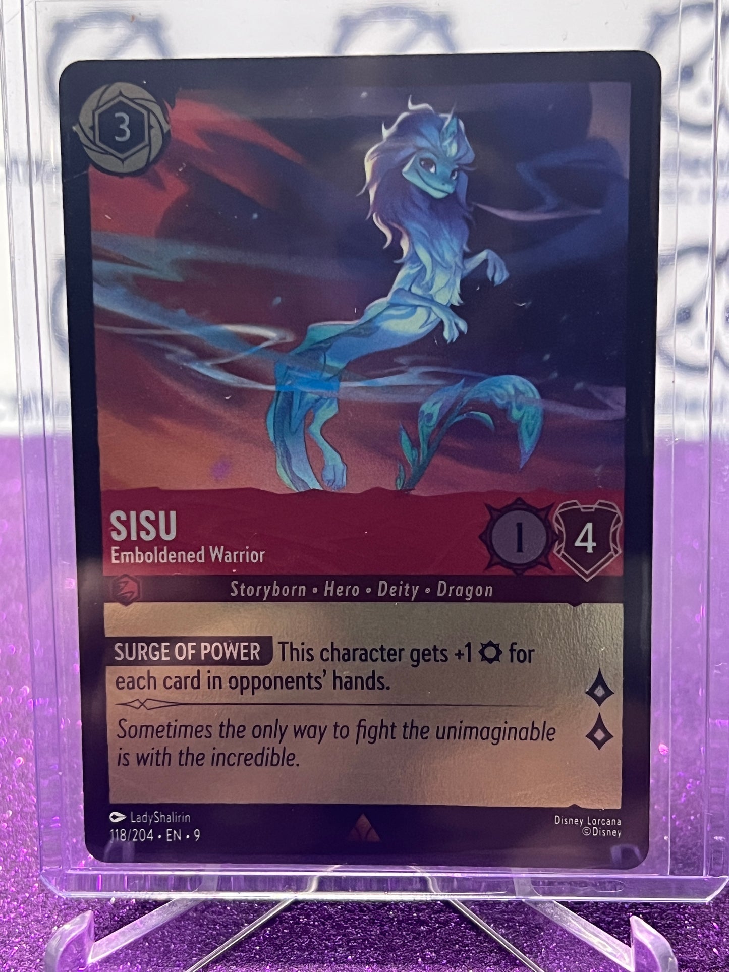 2025 DISNEY LORCANA FABLED SISU 118/204 RARE FOIL GAME CARD
