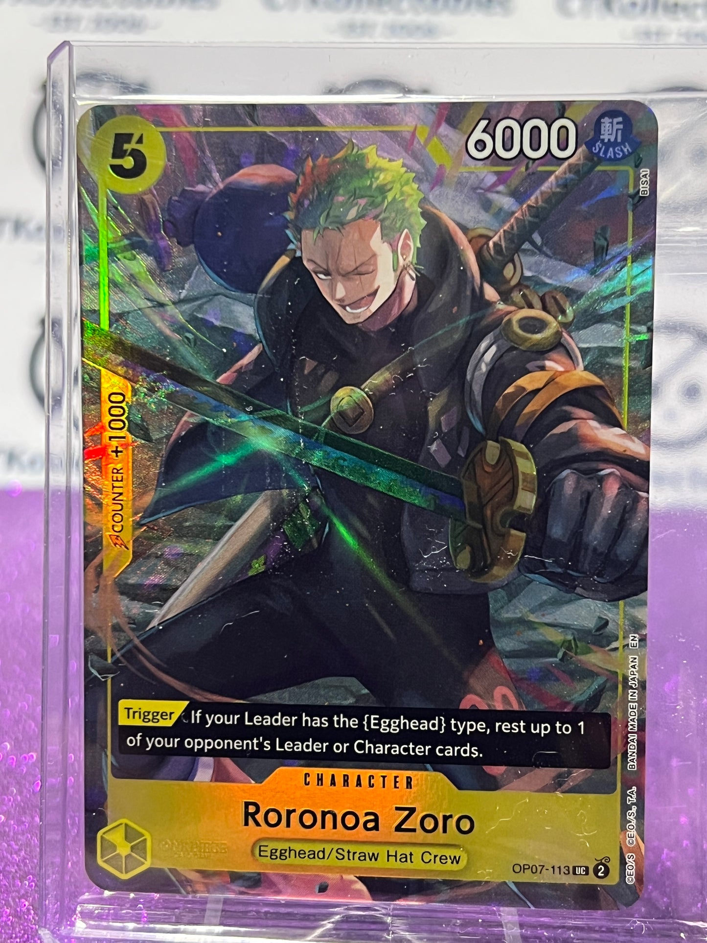 2025 ONE PIECE 500 YEARS IN THE FUTURE RORONOA ZORO OP07-113 UC PROMO FOIL TCG CARD